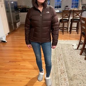 Women’s Brown North Face Winter Jacket with Velvet Inside size Medium